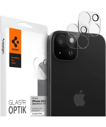 Spigen Optik iPhone 15 / 15 Plus Camera Lens Protector Clear (2-Pack) Screen Protectors
