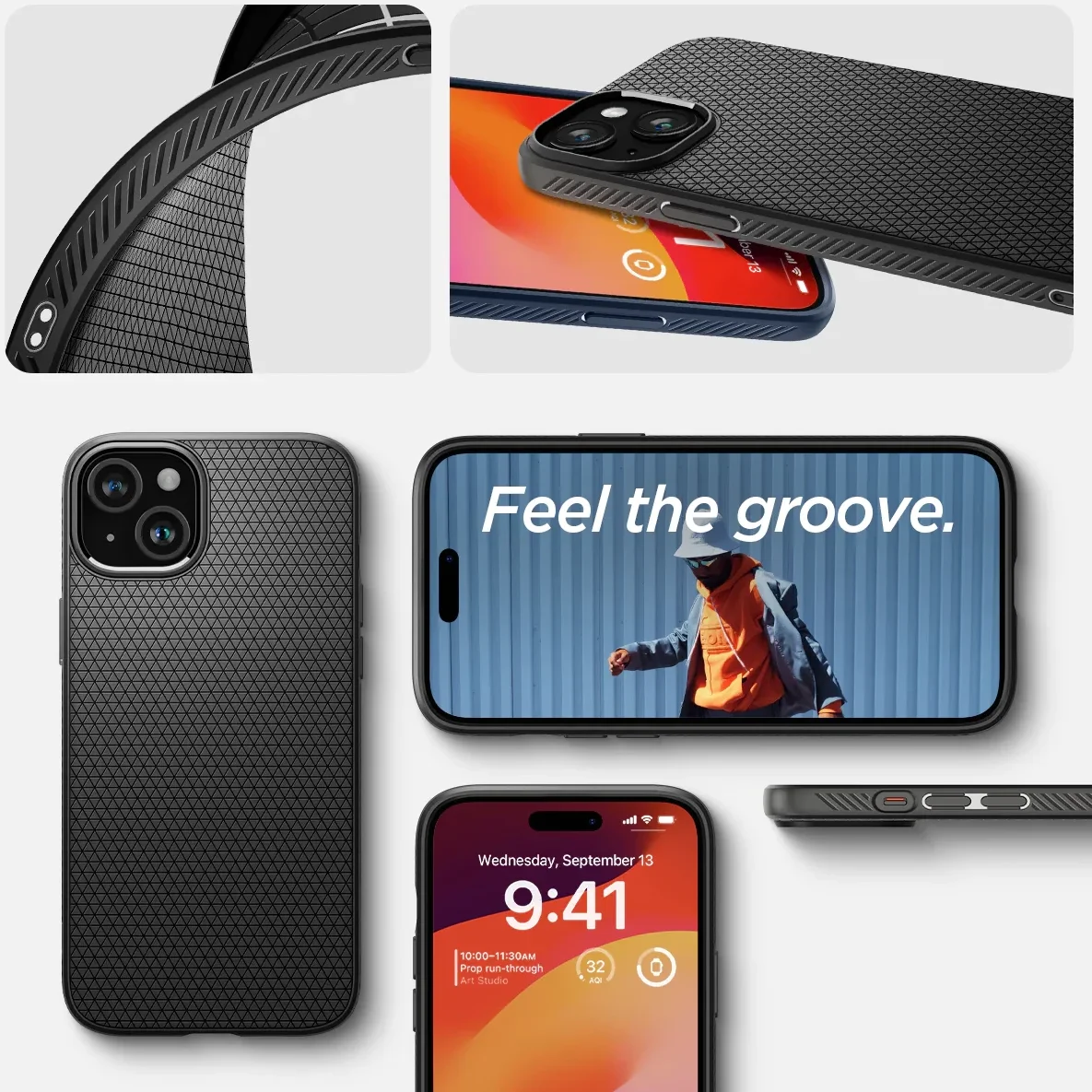 Spigen Liquid Air Apple iPhone 15 Plus Hoesje Back Cover Matte Zwart afbeelding 7