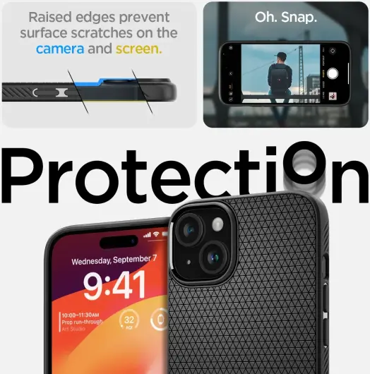Spigen Liquid Air Apple iPhone 15 Plus Hoesje Back Cover Matte Zwart afbeelding 3