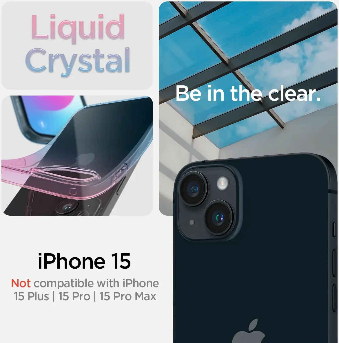 Spigen Liquid Crystal Apple iPhone 15 Hoesje Back Cover Transparant afbeelding 11
