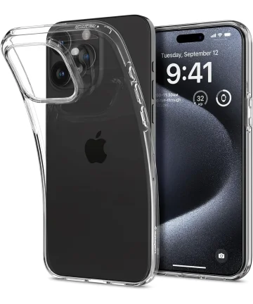 Spigen Liquid Crystal Apple iPhone 15 Pro Hoesje Transparant Hoesjes
