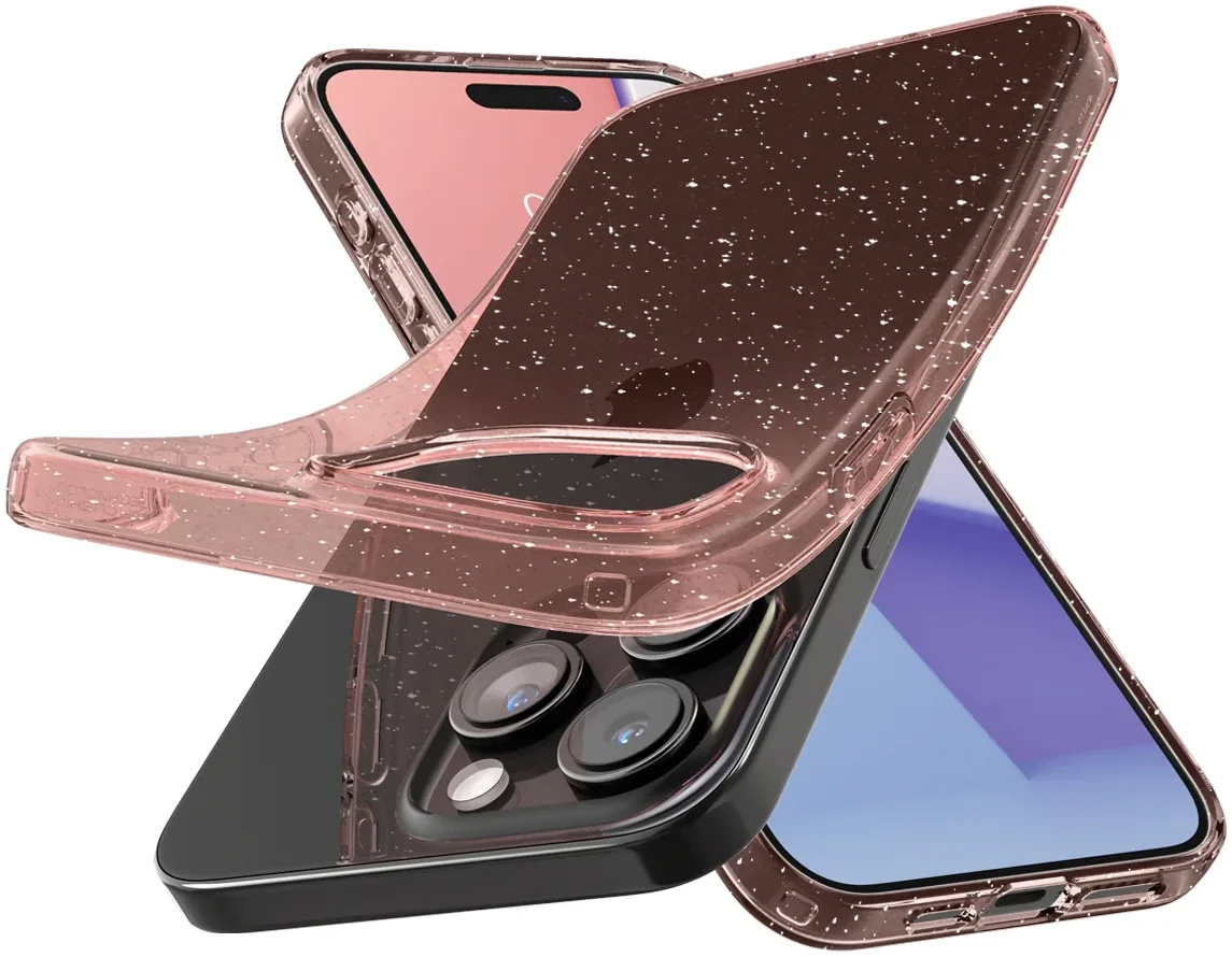 Spigen Liquid Crystal Apple iPhone 15 Pro Hoesje Glitter Roze Quartz afbeelding 2