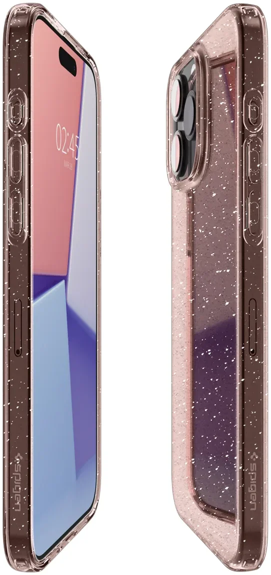 Spigen Liquid Crystal Apple iPhone 15 Pro Hoesje Glitter Roze Quartz afbeelding 5