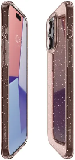 Spigen Liquid Crystal Apple iPhone 15 Pro Hoesje Glitter Roze Quartz afbeelding 5