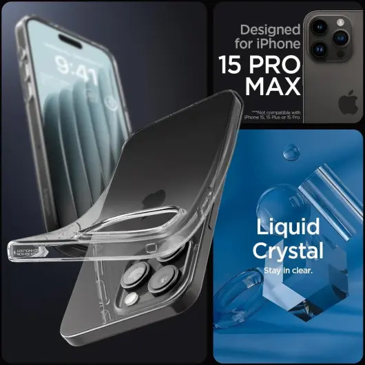 Spigen Liquid Crystal iPhone 15 Pro Max Hoesje Transparant afbeelding 2