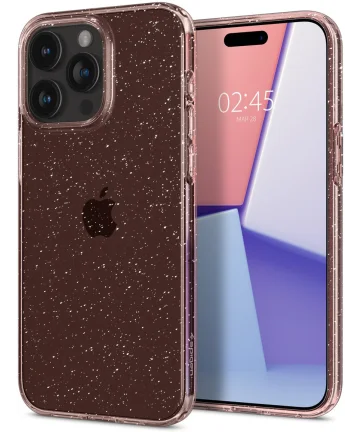 Spigen Liquid Crystal iPhone 15 Pro Max Hoesje Glitter Roze Quartz Hoesjes