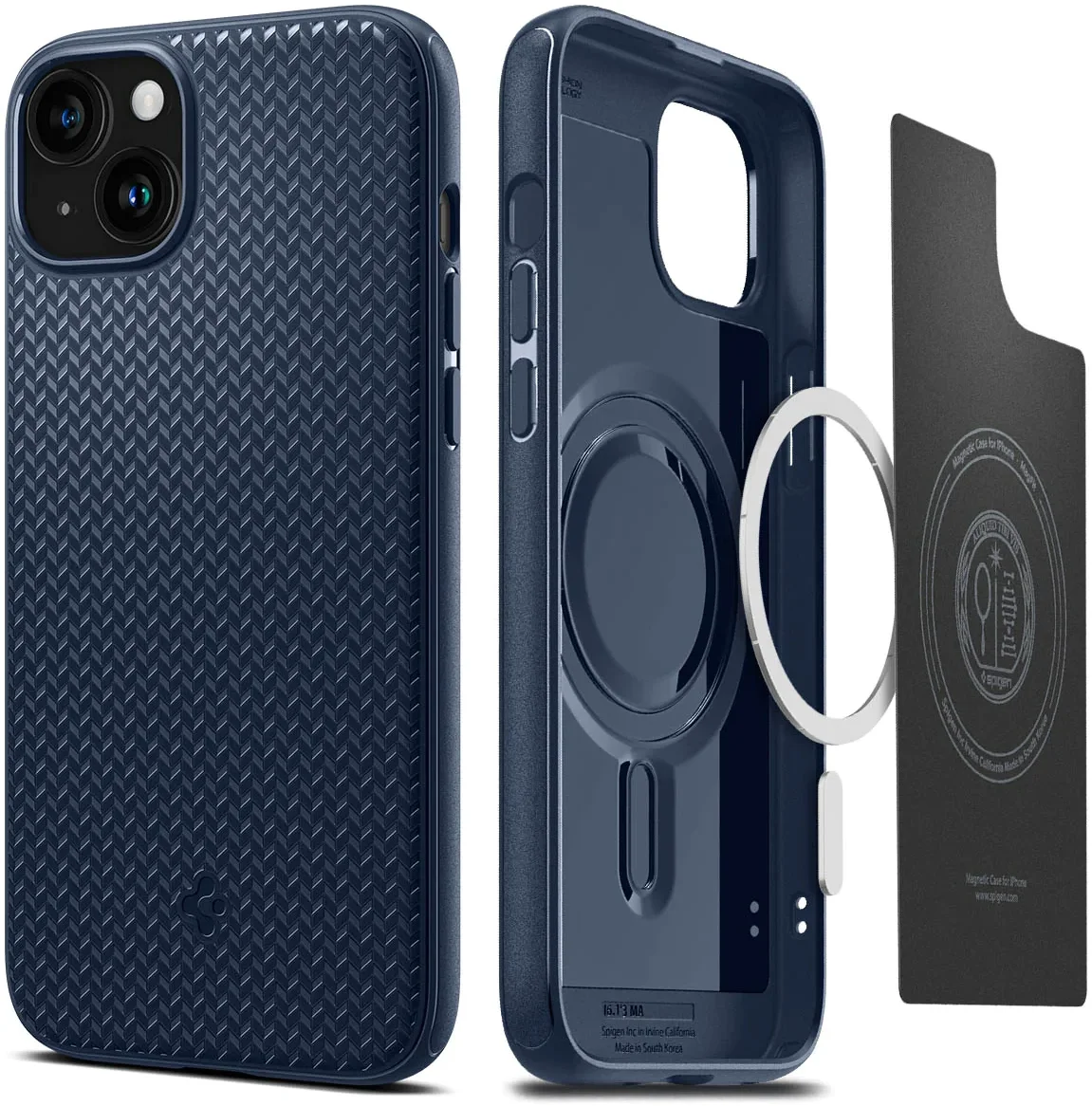 Spigen Mag Armor Apple iPhone 15 Hoesje MagSafe Back Cover Blauw afbeelding 1