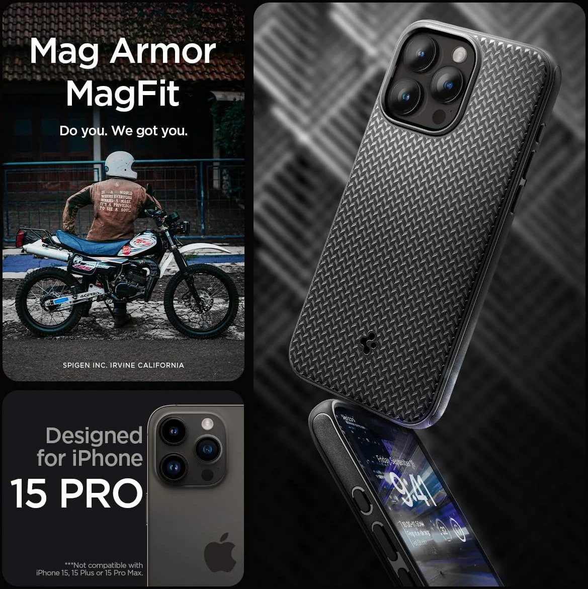 Spigen Mag Armor Apple iPhone 15 Pro Hoesje MagSafe Back Cover Zwart afbeelding 4