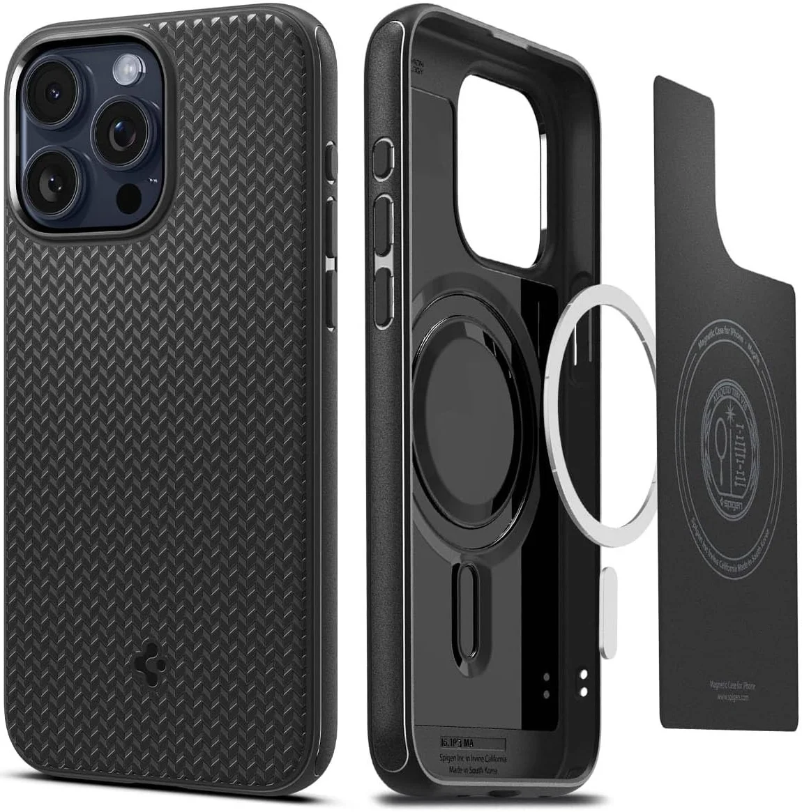 Spigen Mag Armor Apple iPhone 15 Pro Hoesje MagSafe Back Cover Zwart afbeelding 1