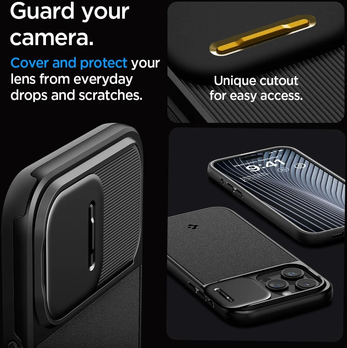 Spigen Optik Armor MagSafe iPhone 15 Pro Max Hoesje Camera Slider Zwart afbeelding 4