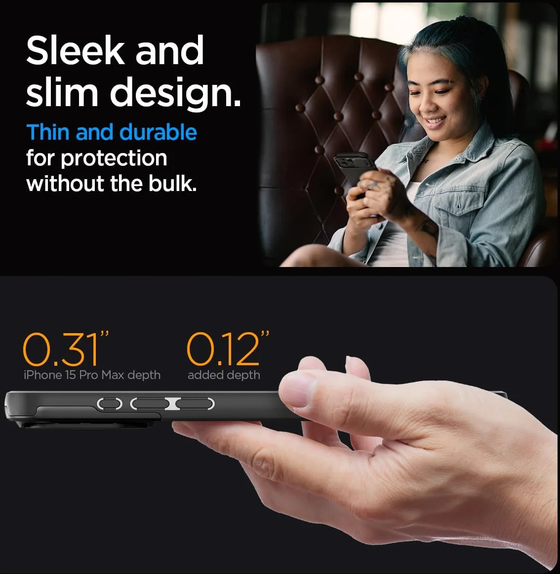 Spigen Optik Armor MagSafe iPhone 15 Pro Max Hoesje Camera Slider Zwart afbeelding 7