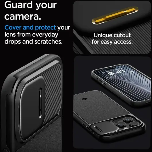 Spigen Optik Armor MagSafe iPhone 15 Pro Max Hoesje Camera Slider Zwart afbeelding 4