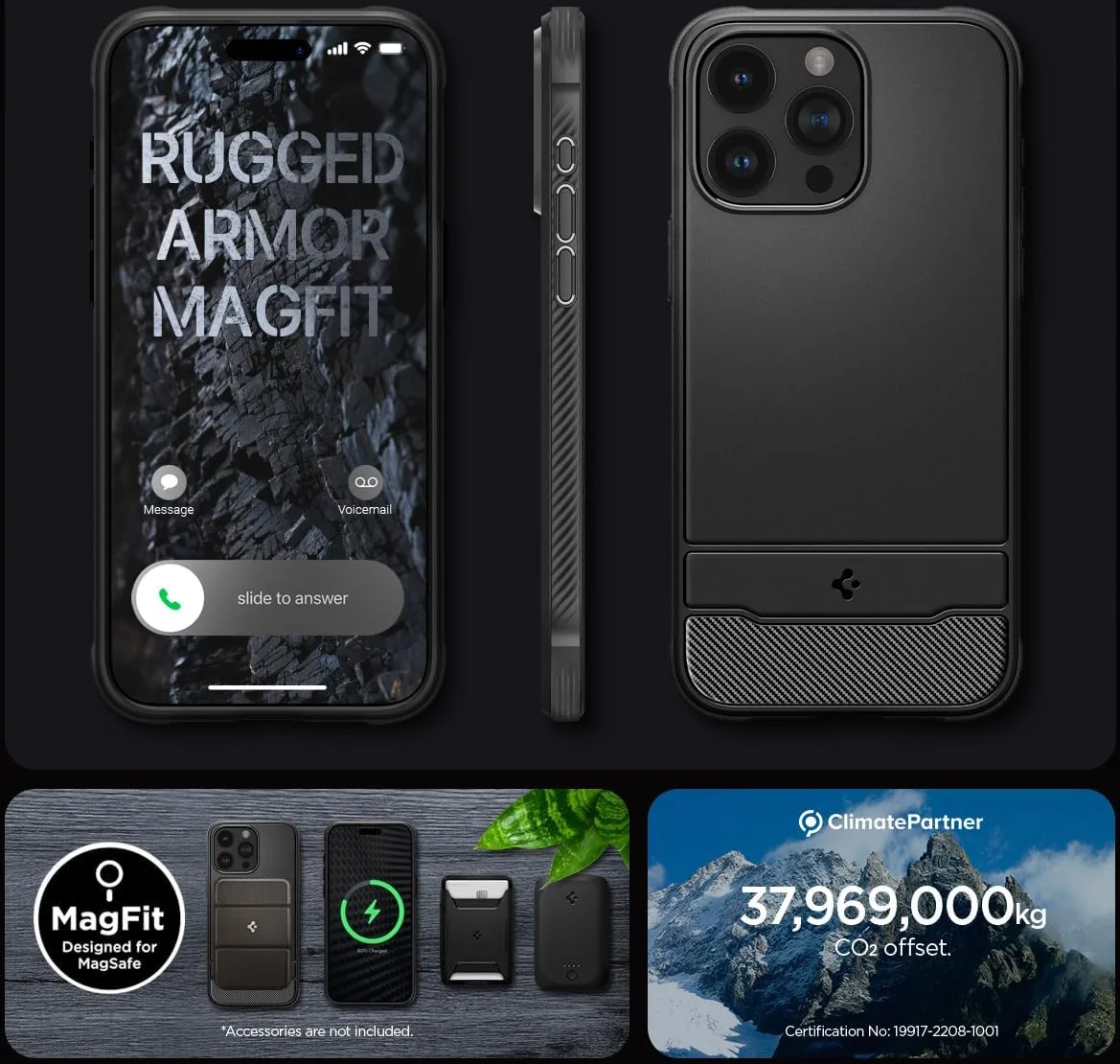 Spigen Rugged Armor Apple iPhone 15 Pro Max Hoesje MagSafe Zwart afbeelding 7