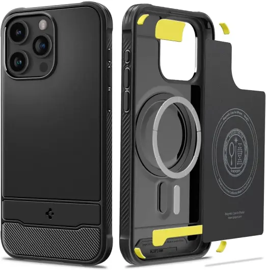 Spigen Rugged Armor Apple iPhone 15 Pro Max Hoesje MagSafe Zwart afbeelding 1