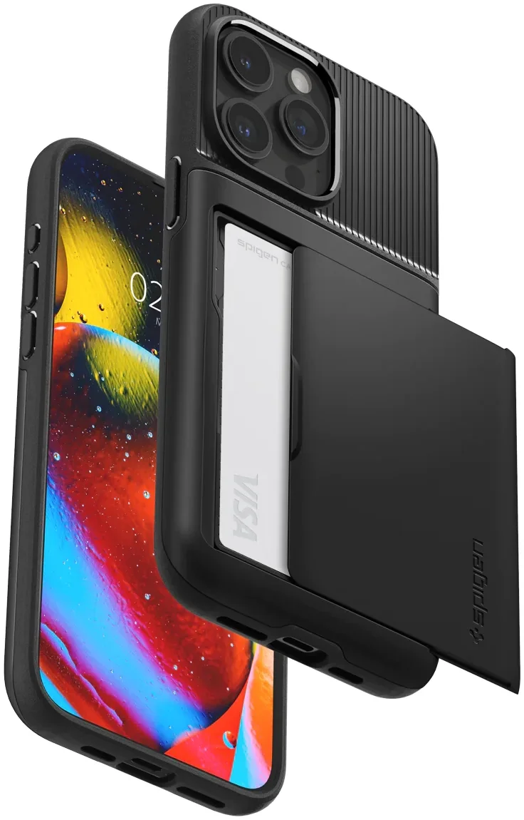 Spigen Slim Armor CS Apple iPhone 15 Pro Hoesje Back Cover Zwart afbeelding 3