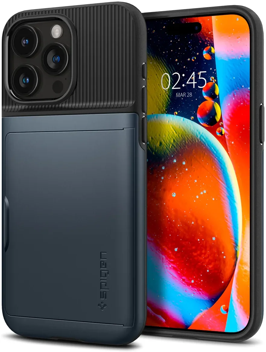Spigen Slim Armor CS Apple iPhone 15 Pro Hoesje Back Cover Metal Slate afbeelding 2