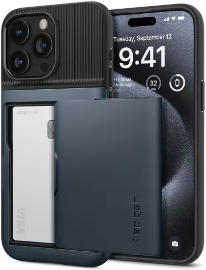 Spigen Slim Armor CS Apple iPhone 15 Pro Hoesje Back Cover Metal Slate afbeelding 1