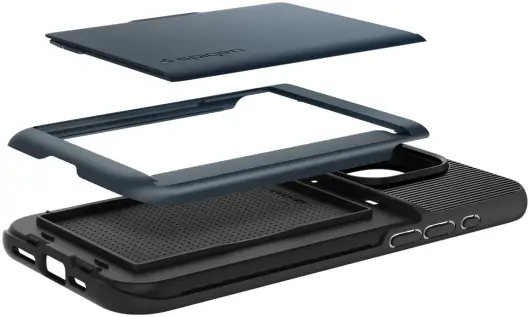 Spigen Slim Armor CS Apple iPhone 15 Pro Hoesje Back Cover Metal Slate afbeelding 6