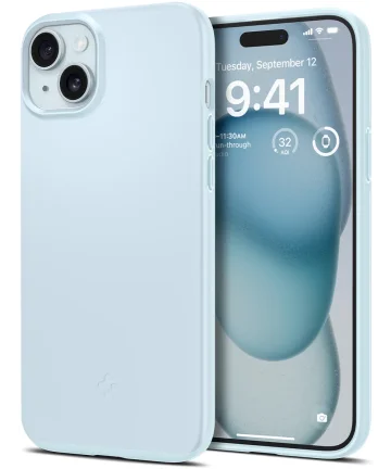 Spigen Thin Fit Apple iPhone 15 Hoesje Back Cover Blauw Hoesjes