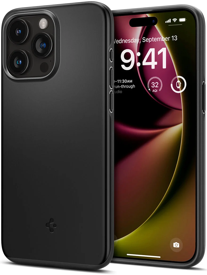 Spigen Thin Fit Apple iPhone 15 Pro Max Hoesje Back Cover Zwart afbeelding 1
