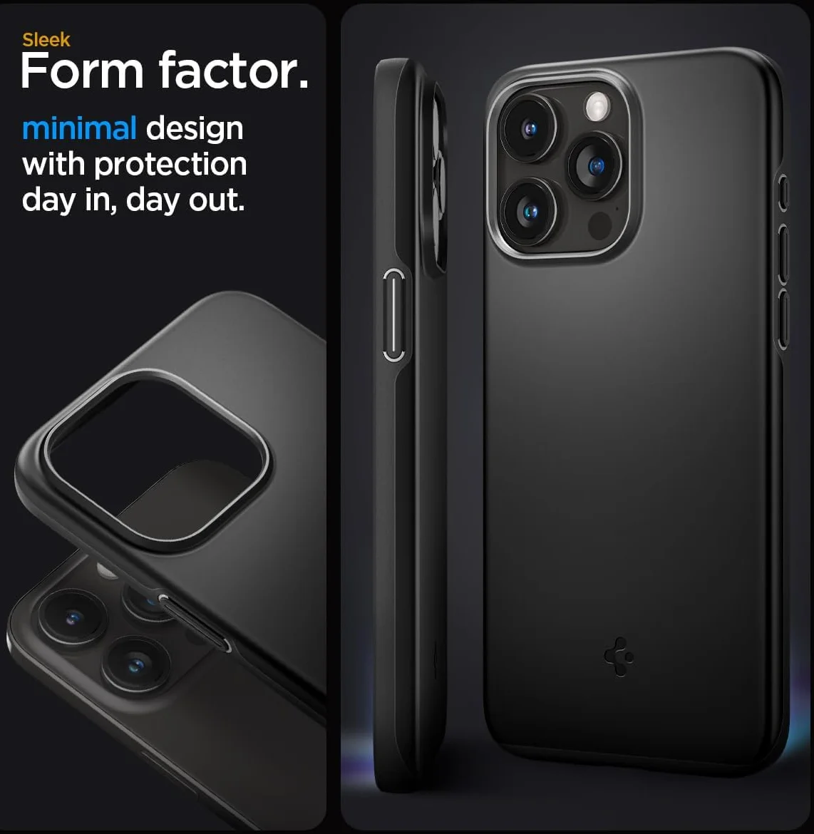Spigen Thin Fit Apple iPhone 15 Pro Max Hoesje Back Cover Zwart afbeelding 3