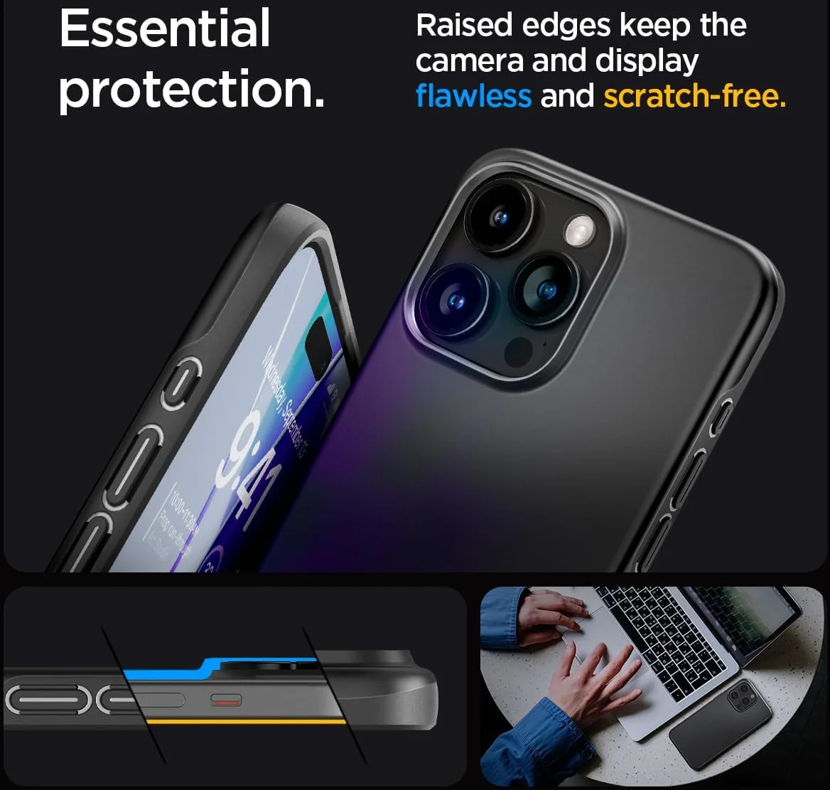 Spigen Thin Fit Apple iPhone 15 Pro Max Hoesje Back Cover Zwart afbeelding 5