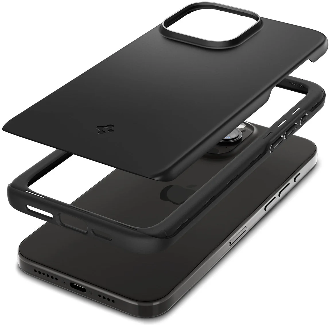 Spigen Thin Fit Apple iPhone 15 Pro Max Hoesje Back Cover Zwart afbeelding 2