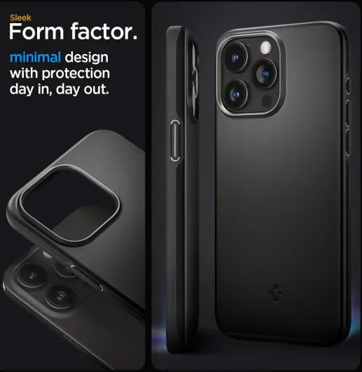 Spigen Thin Fit Apple iPhone 15 Pro Max Hoesje Back Cover Zwart afbeelding 3