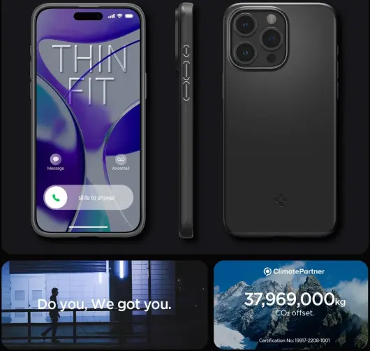 Spigen Thin Fit Apple iPhone 15 Pro Max Hoesje Back Cover Zwart afbeelding 7