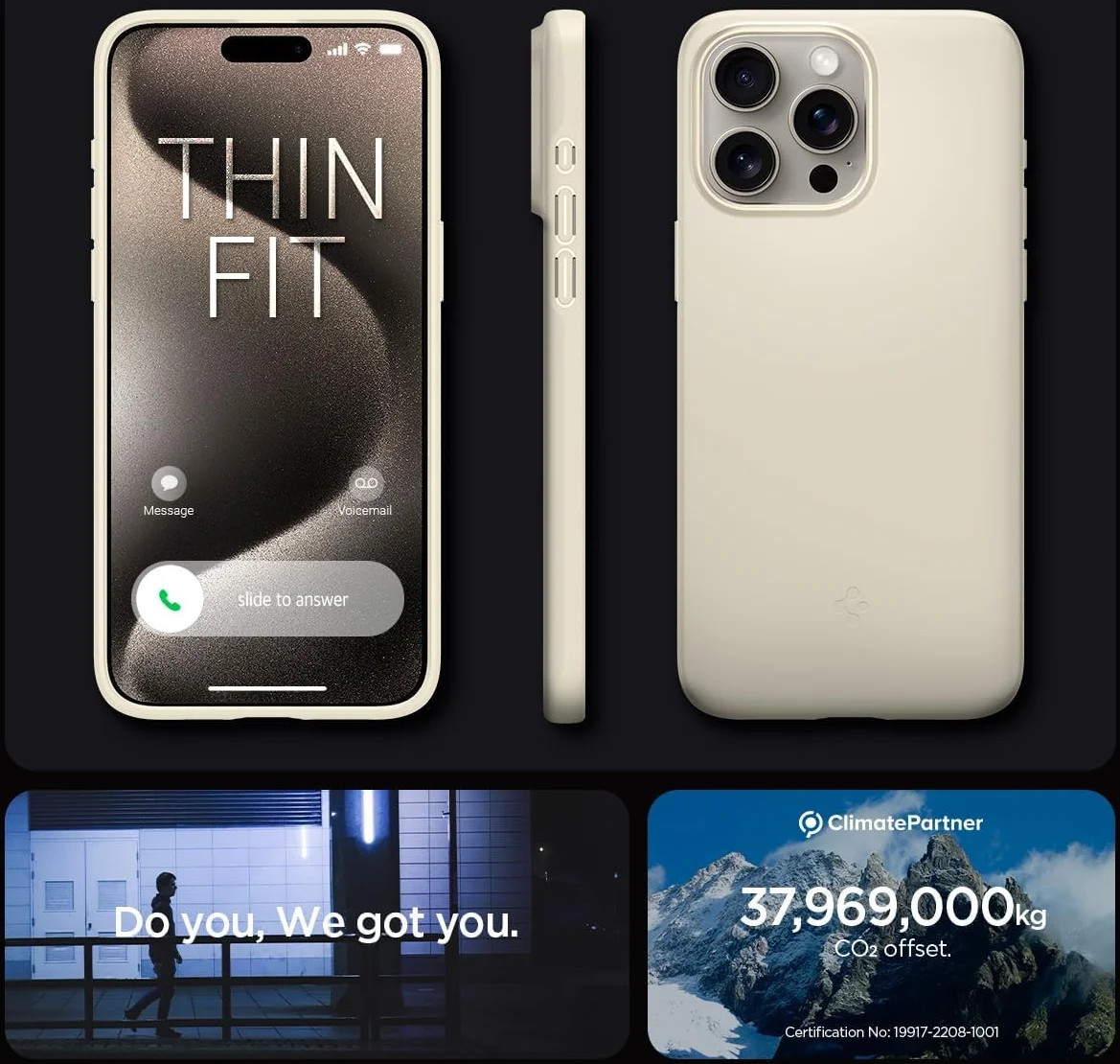 Spigen Thin Fit Apple iPhone 15 Pro Max Hoesje Back Cover Beige afbeelding 4