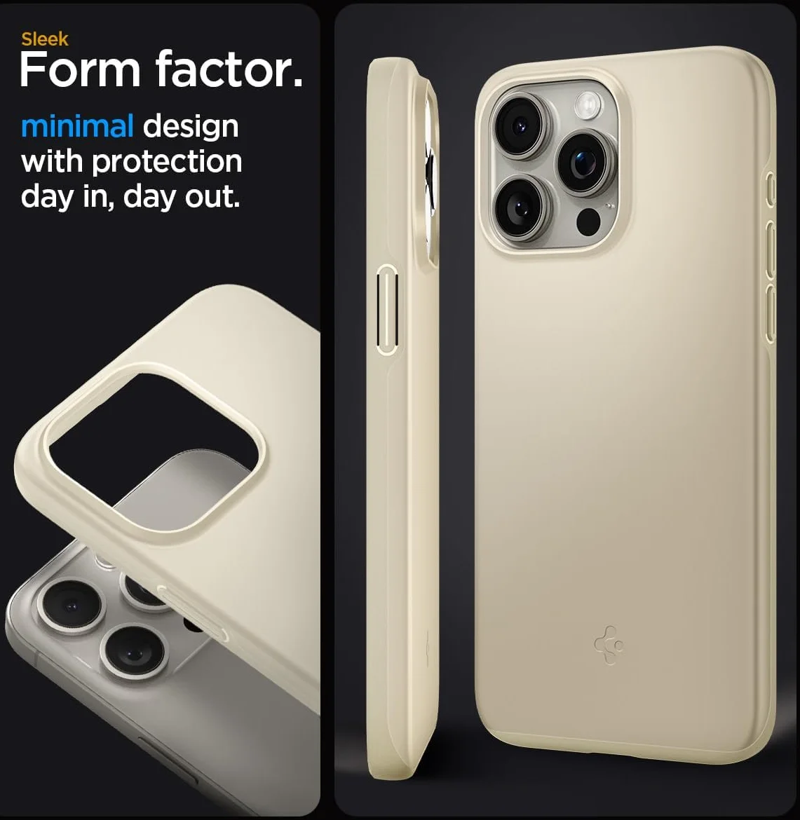 Spigen Thin Fit Apple iPhone 15 Pro Max Hoesje Back Cover Beige afbeelding 7