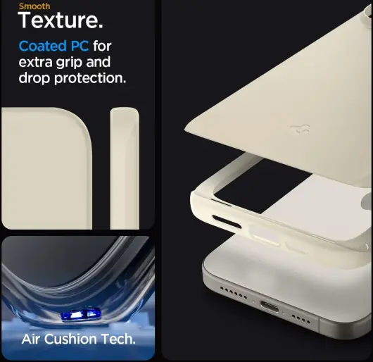 Spigen Thin Fit Apple iPhone 15 Pro Max Hoesje Back Cover Beige afbeelding 6