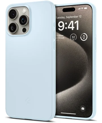 Spigen Thin Fit Apple iPhone 15 Pro Max Hoesje Back Cover Blauw Hoesjes