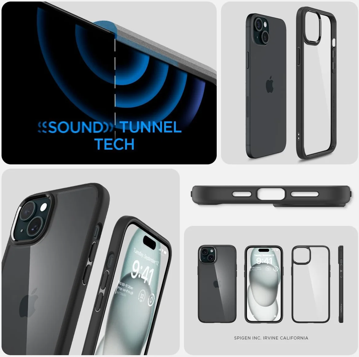 Spigen Ultra Hybrid Apple iPhone 15 Hoesje Back Cover Matte Zwart afbeelding 7