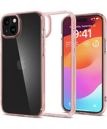 Spigen Ultra Hybrid Apple iPhone 15 Hoesje Back Cover Roze Hoesjes