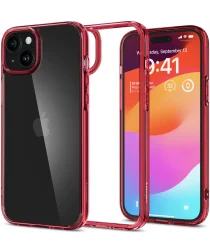 Spigen Ultra Hybrid Apple iPhone 15 Plus Hoesje Back Cover Rood