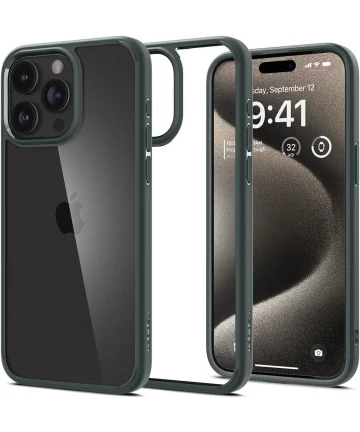 Spigen Ultra Hybrid Apple iPhone 15 Pro Max Hoesje Groen Hoesjes