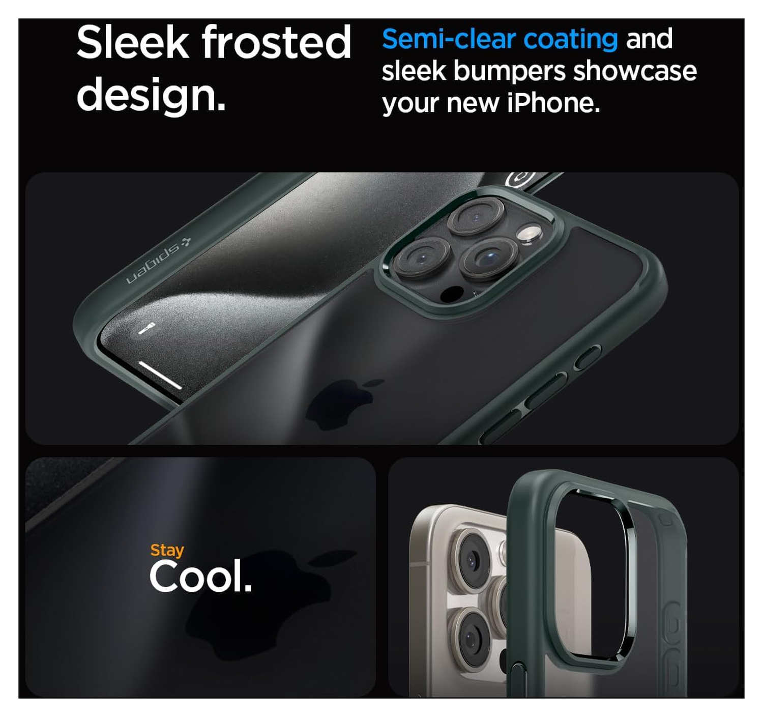 Spigen Ultra Hybrid Apple iPhone 15 Pro Max Hoesje Frost Green afbeelding 4