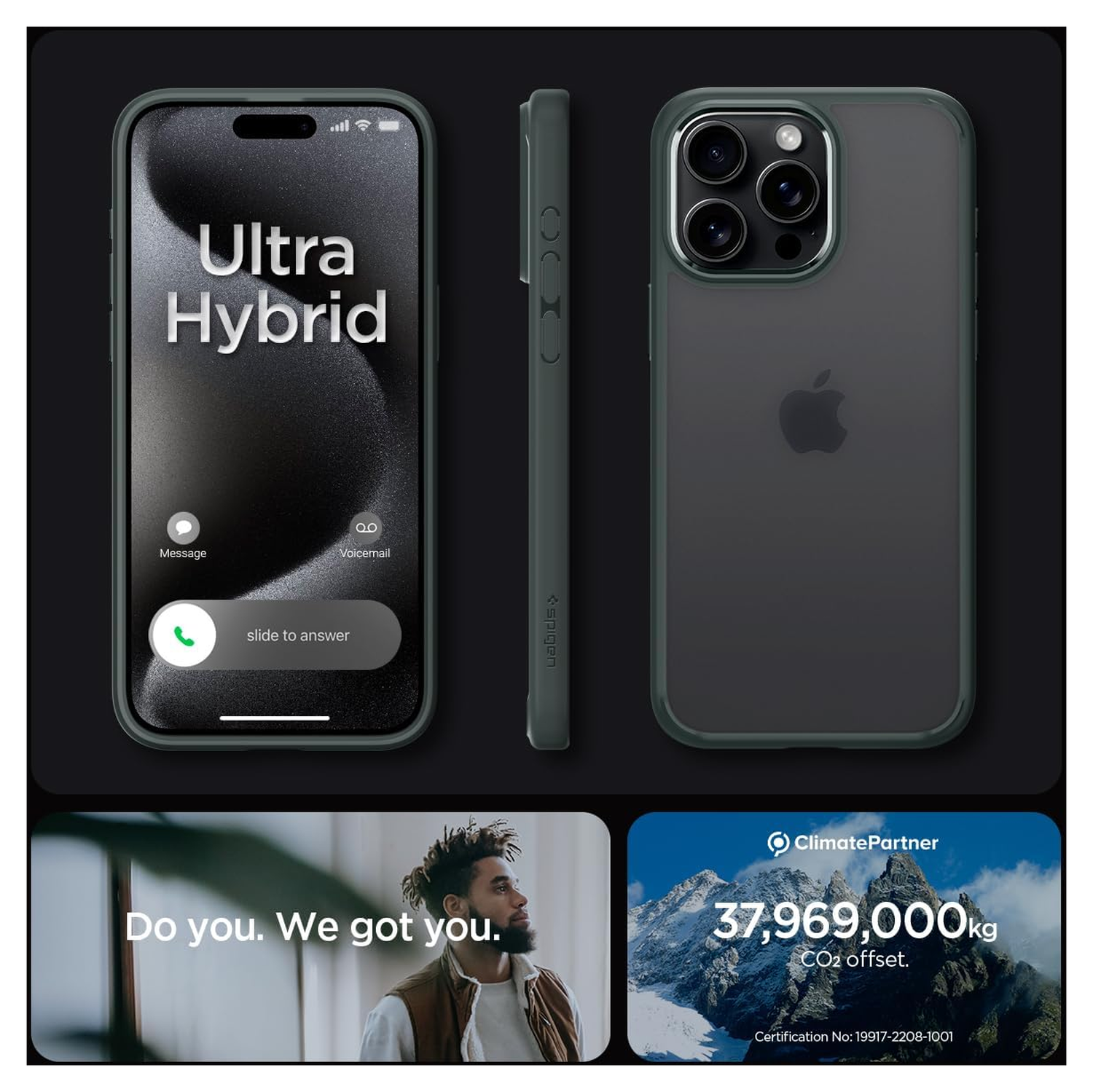 Spigen Ultra Hybrid Apple iPhone 15 Pro Max Hoesje Frost Green afbeelding 6