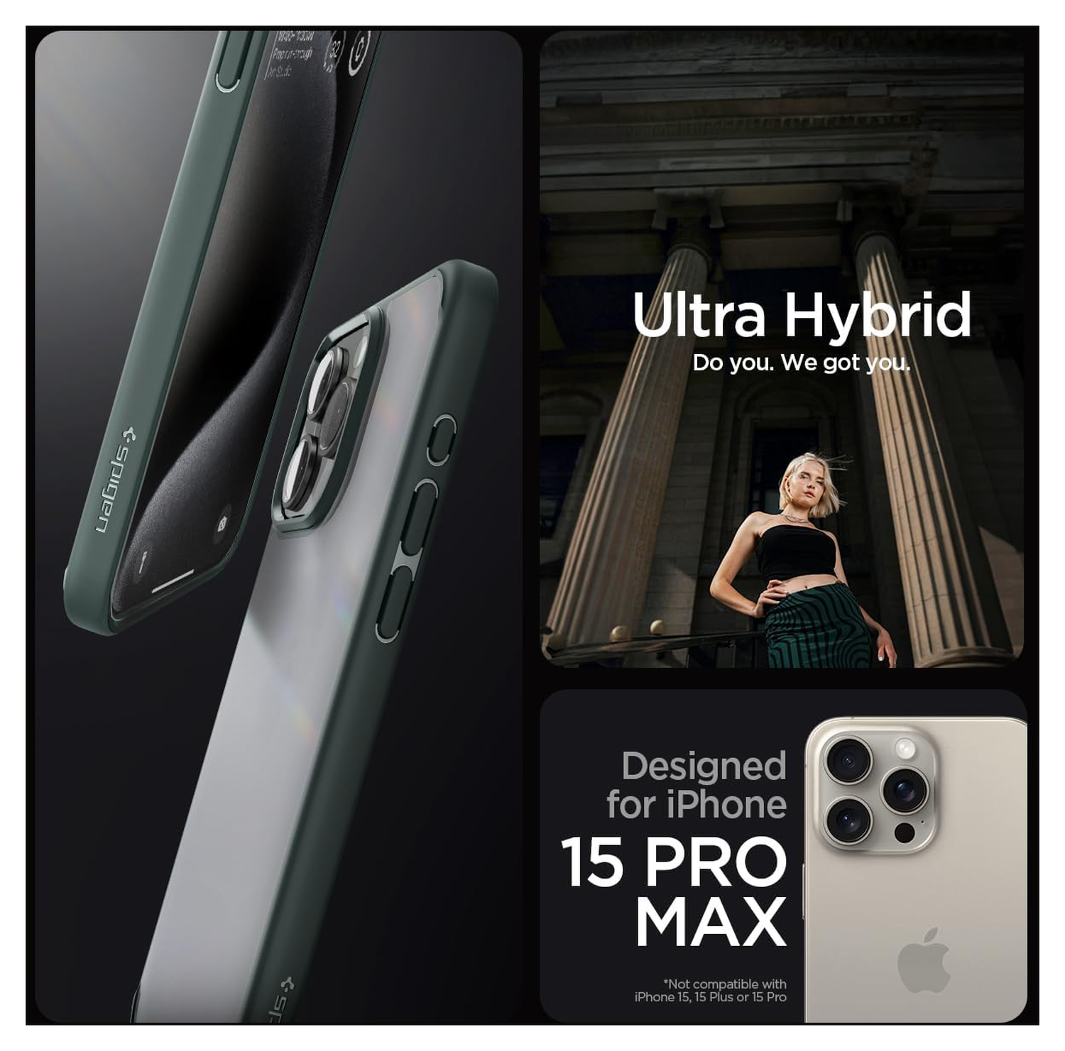 Spigen Ultra Hybrid Apple iPhone 15 Pro Max Hoesje Frost Green afbeelding 7