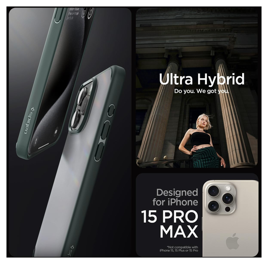 Spigen Ultra Hybrid Apple iPhone 15 Pro Max Hoesje Frost Green afbeelding 7