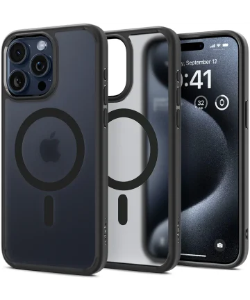 Spigen Ultra Hybrid MagSafe Apple iPhone 15 Pro Hoesje Zwart Hoesjes