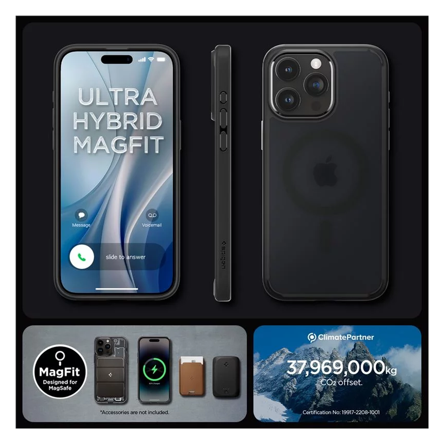 Spigen Ultra Hybrid MagSafe iPhone 15 Pro Max Hoesje Zwart afbeelding 8