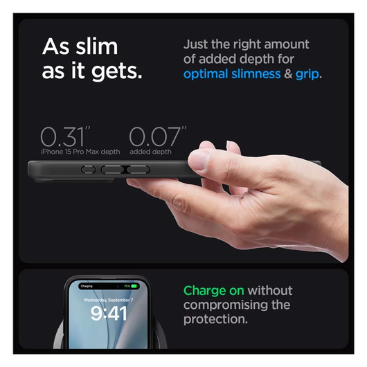 Spigen Ultra Hybrid MagSafe iPhone 15 Pro Max Hoesje Zwart afbeelding 7