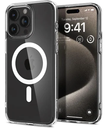 Spigen Ultra Hybrid MagSafe Apple iPhone 15 Pro Max Hoesje Wit Hoesjes