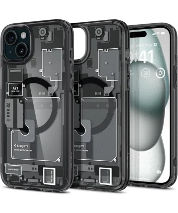 Spigen Ultra Hybrid Zero One MagSafe Apple iPhone 15 Plus Hoesje Zwart Hoesjes