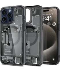 Spigen Ultra Hybrid Zero One MagSafe iPhone 15 Pro Max Hoesje Grijs