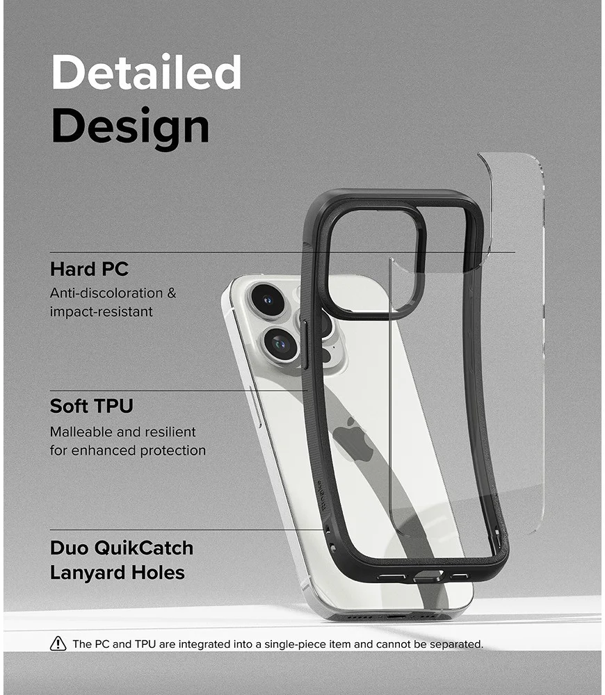 Ringke Fusion Bold iPhone 15 Pro Max Hoesje Back Cover Zwart afbeelding 6