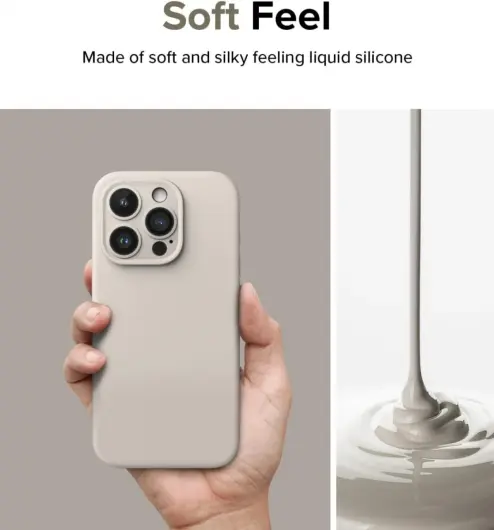 Ringke Silicone Apple iPhone 15 Pro Max Hoesje MagSafe Beige afbeelding 5