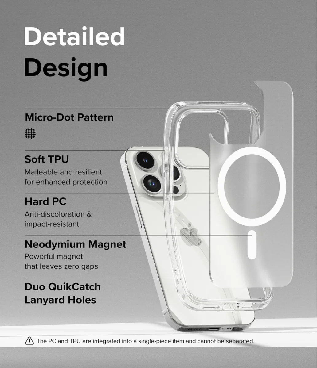 Ringke Fusion Magnetic iPhone 15 Pro Hoesje MagSafe Matte Transparant afbeelding 5
